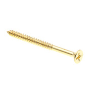 PRIME-LINE Wood Screw, Flat Head, Phillips Drive #10 X 2-1/2in Solid Brass 20PK 9035869